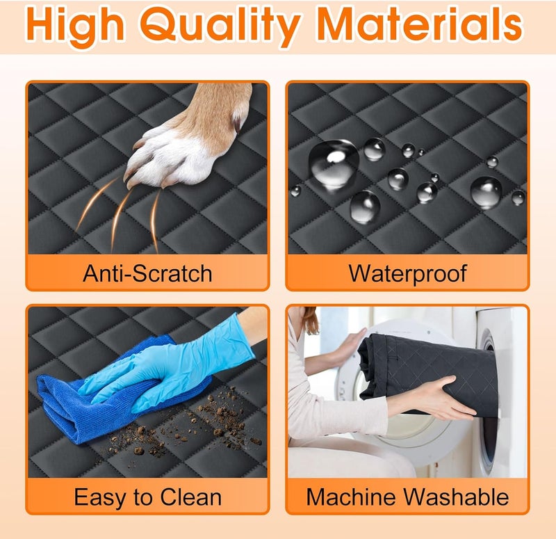 NECKORY Waterproof Dog Car Seat Cover for Back Seat - Durable, Scratch Proof Pet Hammock with Nonslip Design & Storage Pockets, Fits Cars, SUVs, Trucks- S, Black - Image 4